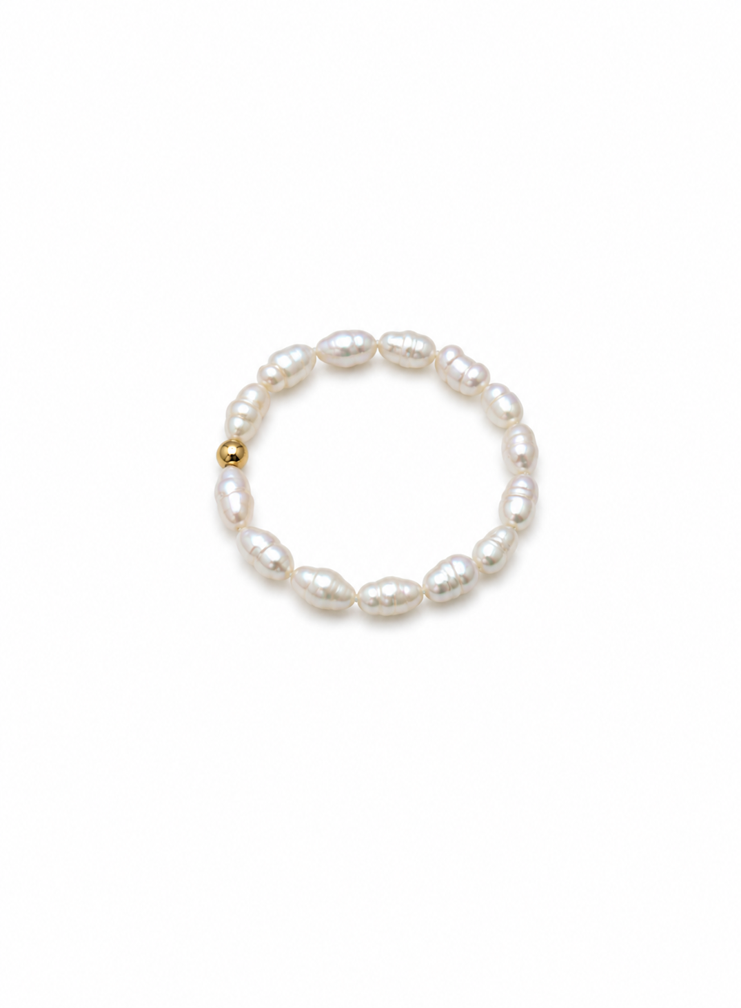 Inel cu perle naturale și biluță aurie Soft Touch