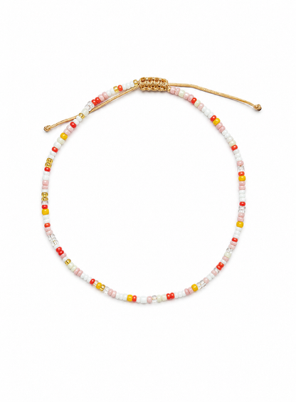 Brățară de picior cu miyuki Coral